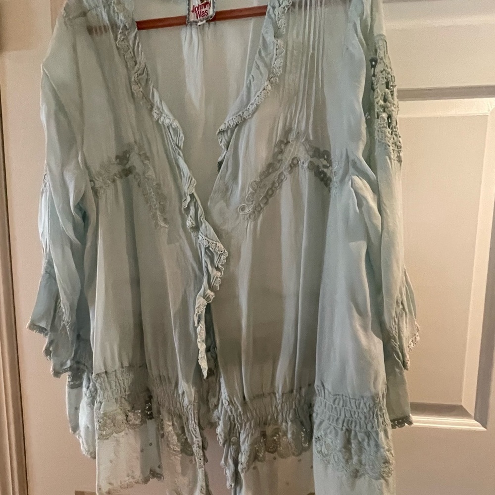 JohnnyWas boho button down blouse. - Picture 9 of 12